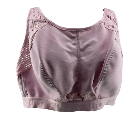 Glamorise No-Sweat Mesh Sports Bra Wirefree Pink Womens Size 42DD - Picture 2 of 7